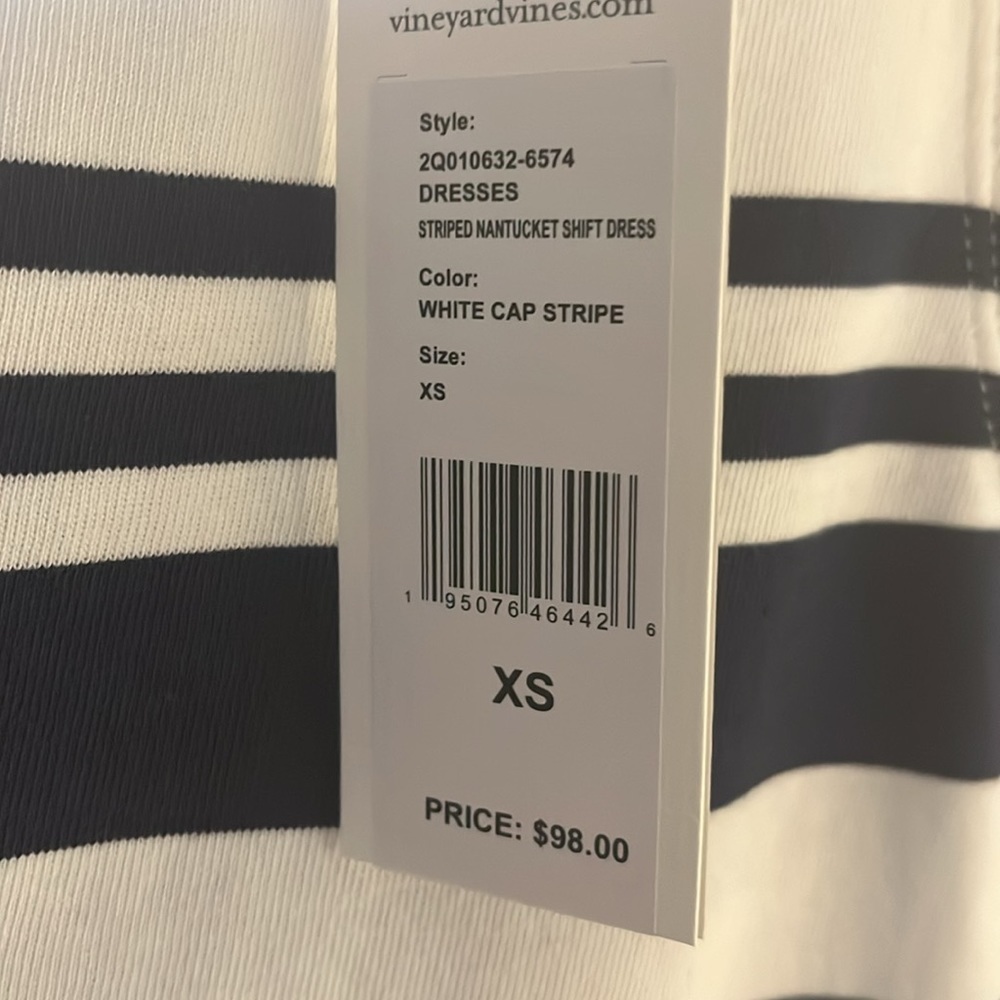 Vineyard Vines Striped Nantucket shift dress XS NWT BLUE/White - Picture 6 of 8